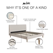 Pemberley Row Upholstered Ivory King Platform Bed Unassembled