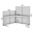 Pemberly Row 65W L Shaped Cubicle Desk in Pure White - Engineered Wood