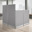 Pemberly Row 65W L Shaped Cubicle Desk in Pure White - Engineered Wood