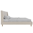 Pemberly Row Tufted Upholstered King Bed Frame in Ivory Velvet