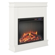 Pemberly Row Electric Fireplace w/ Mantel & Touchscreen Display in White
