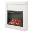 Pemberly Row Electric Fireplace w/ Mantel & Touchscreen Display in White