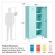 Pemberly Row 2 Door Tall Metal Locker Style Storage Cabinet in Orange