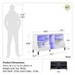 Pemberly Row Youth Gaming TV Stand w/ ARGB LED Lights in Black