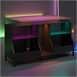 Pemberly Row Youth Gaming TV Stand w/ ARGB LED Lights in Black