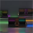 Pemberly Row Youth Gaming TV Stand w/ ARGB LED Lights in Black