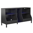 Pemberly Row Youth Gaming TV Stand w/ ARGB LED Lights in Black
