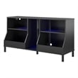 Pemberly Row Youth Gaming TV Stand w/ ARGB LED Lights in Black