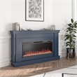 Pemberly Row Mantel Electric Fireplace & Crystal Ember Bed in Navy
