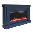 Pemberly Row Mantel Electric Fireplace & Crystal Ember Bed in Navy