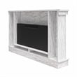 Pemberly Row Mantel Electric Fireplace & Crystal Ember Bed in White Marble