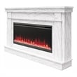 Pemberly Row Mantel Electric Fireplace & Crystal Ember Bed in White Marble