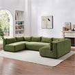 Pemberly Row Mid Century Modern Modular Olive Green Velvet Comfy Sectional Couch