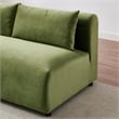 Pemberly Row Mid Century Modern Modular Olive Green Velvet Comfy Sectional Couch