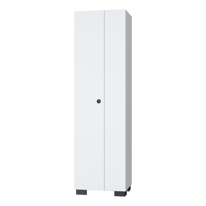 Pemberly Row Broom Cabinet with Five Shelves Black Engineered Wood