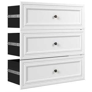 Pemberly Row 36&quot Engineered Wood 3-Drawer Set for Organizer in White