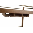 Pemberly Row 2 Shelf Nutmeg Solid Wood Bar Cart with Stemware Storage