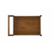 Pemberly Row 2 Shelf Nutmeg Solid Wood Bar Cart with Stemware Storage
