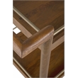 Pemberly Row 2 Shelf Nutmeg Solid Wood Bar Cart with Stemware Storage