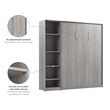 Pemberly Row Wood Full Murphy Bed with Closet Organizer in Gray