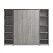 Pemberly Row Wood Full Murphy Bed with Closet Organizers in Gray