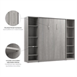 Pemberly Row Wood Full Murphy Bed with Closet Organizers in Gray