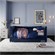 Pemberly Row Twin Upholstered Daybed and Trundle - Navy Blue Velvet