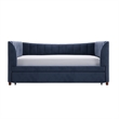 Pemberly Row Twin Upholstered Daybed and Trundle - Navy Blue Velvet