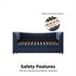 Pemberly Row Twin Upholstered Daybed and Trundle - Navy Blue Velvet