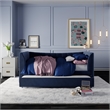 Pemberly Row Twin Upholstered Daybed and Trundle - Navy Blue Velvet