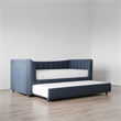 Pemberly Row Twin Upholstered Daybed and Trundle - Navy Blue Velvet