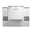 Pemberly Row Modern Engineered Wood Queen Murphy Bedroom Sets in White