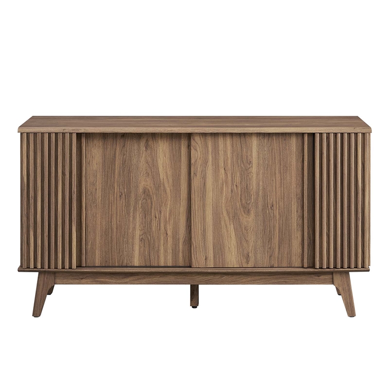 Pemberly Row Modern Wood Sideboard with Sliding Doors in Walnut