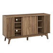 Pemberly Row Modern Wood Sideboard with Sliding Doors in Walnut