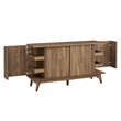 Pemberly Row Modern Wood Sideboard with Sliding Doors in Walnut