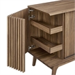 Pemberly Row Modern Wood Sideboard with Sliding Doors in Walnut