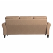 Pemberly Row Modern Stationary Sofa in Light Brown Faux Leather