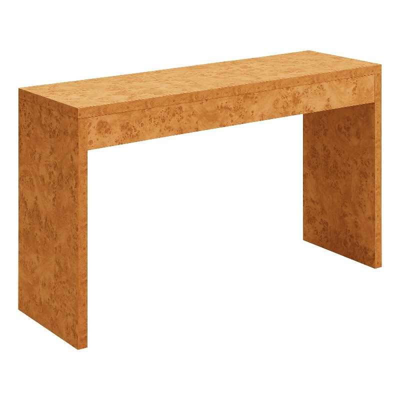 Pemberly Row Modern Hall Console Table/Desk in Brown Wood Finish