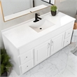 Pemberly Row Modern Marble Single Bowl Vanity Top in White 61-Inch
