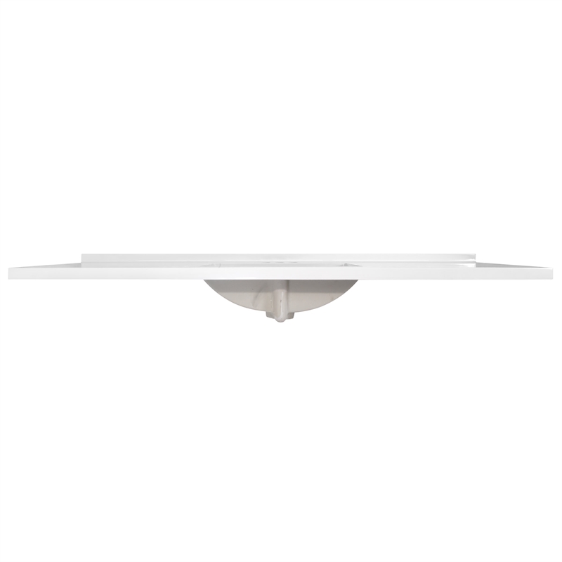 Pemberly Row Modern Marble Single Bowl Vanity Top in White 61-Inch