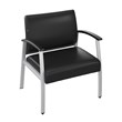 Pemberly Row Contemporary Waiting Room Guest Chair in Black Vinyl