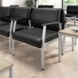 Pemberly Row Contemporary Waiting Room Guest Chair in Black Vinyl