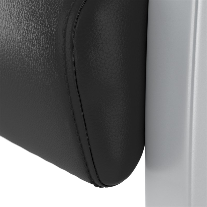 Pemberly Row Contemporary Waiting Room Guest Chair in Black Vinyl