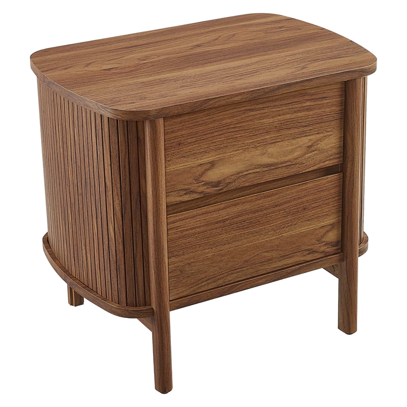 Pemberly Row Modern / Contemporary 2-Drawer Nightstand in Walnut