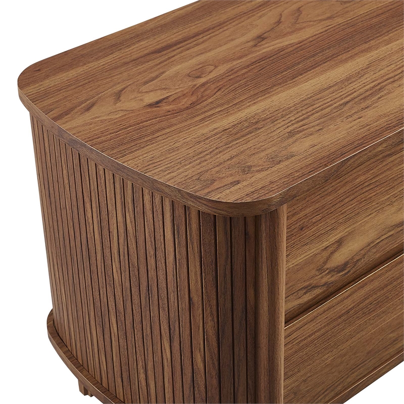 Pemberly Row Modern / Contemporary 2-Drawer Nightstand in Walnut
