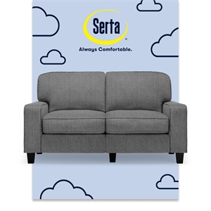 Pemberly Row 61&quot Track Arm Sofa Loveseat with Removable Covers Dark Gray