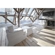 Pemberly Row Modern Fabric Slipcovered T-Cushion Chair in White