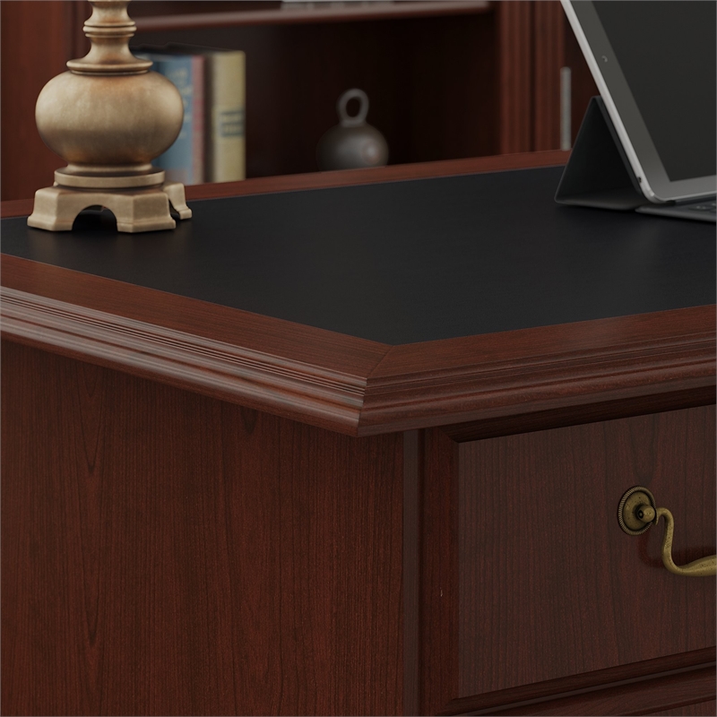 Pemberly Row Executive Desk and Two 5 Shelf Bookcases in Cherry