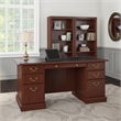 Pemberly Row Executive Desk and Two 5 Shelf Bookcases in Cherry