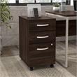 Pemberly Row 3 Drawer Mobile File Cabinet in Black Walnut - Engineered Wood